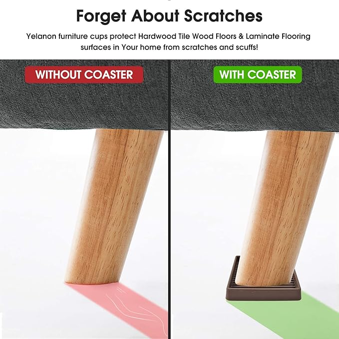 Furniture Coasters,8 Pcs 3" Furniture Caster Cups-Non Slip Furniture Pads Hardwoods Floors-Non Skid Furniture Grippers,Rubber Furniture Feet