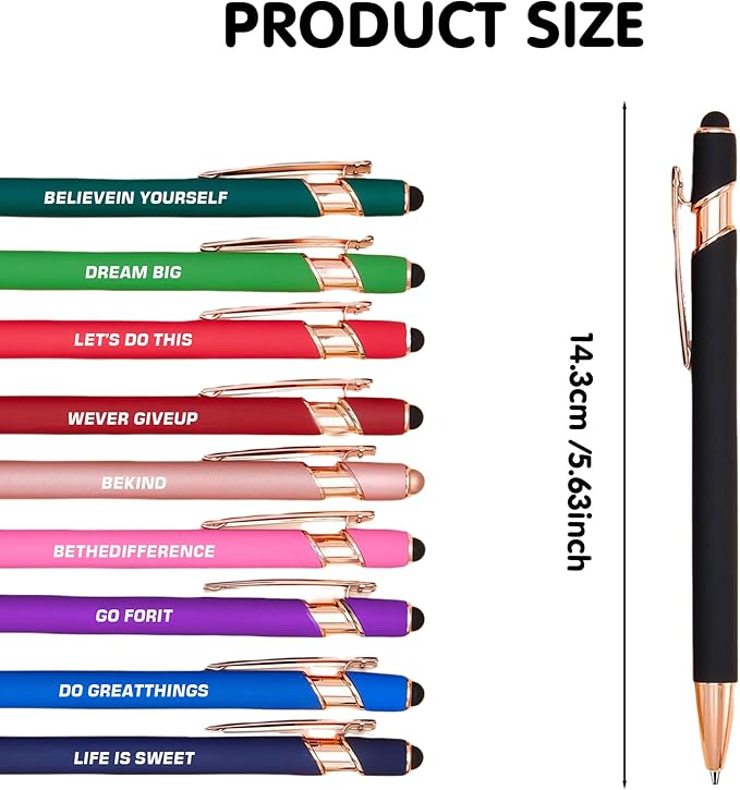CRME 10pcs Funny Nurse Pens Set Engraving unusual Inspirational Quotes Pens Nice Pen Body has Rubber Coating Comfortable to Hold for Daily and Office Use Inspirational Gifts for Women