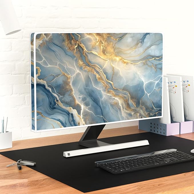 Baocicco Gold Blue Waterproof Screen TV Cover 40, 41, 42, 43 Inch Modern Full Body Covers for Television Screen Panel Case TV Sleeve Compatible with Television LCD LED PC, Desktop and Home TV
