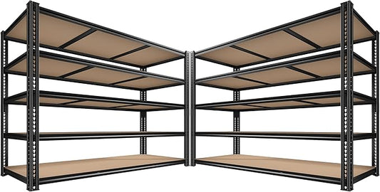 ROOMFAVE 3500LBS Garage Shelving 60" W Metal Shelving 72" H Storage Shelves Heavy Duty 5 Tier Adjustable Shelving Unit for Storage Rack Pantry Shelf Commercial,60" W x 24" D x 72" H,2PC
