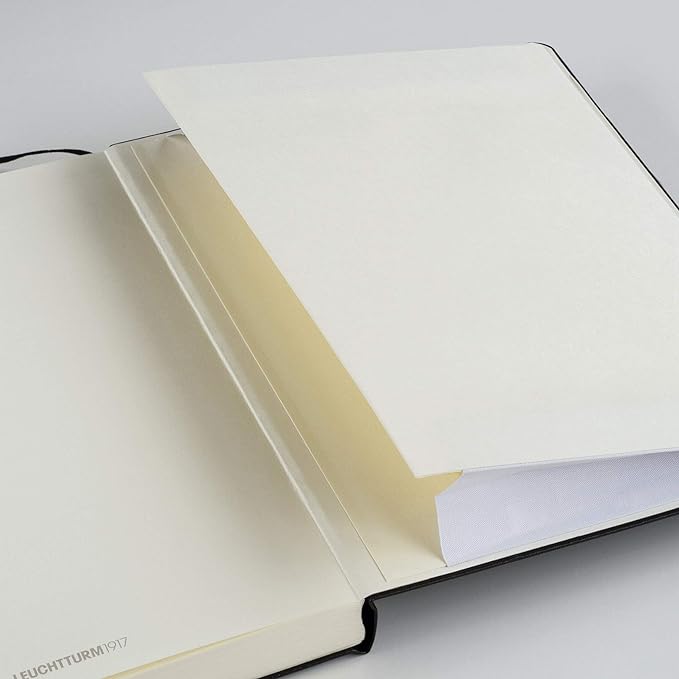 LEUCHTTURM1917 - Notebook Hardcover Master Slim A4+ - 123 Numbered Pages for Writing and Journaling (Black, Squared)
