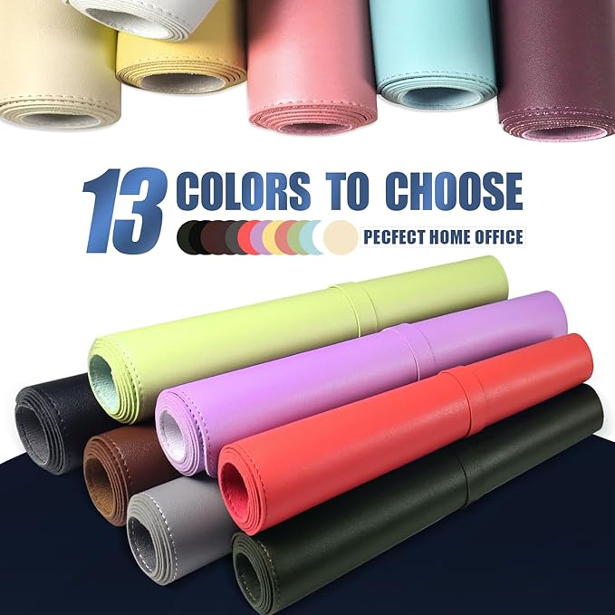 Leather & Suede Desk Cover | Non-Slip Large Mouse Pad | Waterproof Office & Home Blotter (Candy Red, 23.6" x 13.7")
