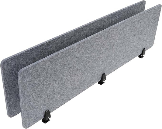 Clamp-On Acoustic Desk Divider, 2Pcs 60x16in Acoustic Partition, Desktop Privacy Panel, Sound Absorbing Workstation Panel (Castle Gray, 60" x 16")