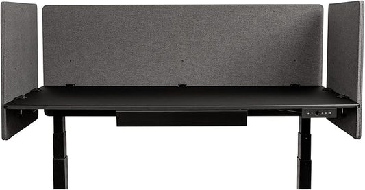 Stand Up Desk Store ReFocus Clamp-on Acoustic Desk Divider Privacy Panel That Reduces Noise and Visual Distractions (Ash Gray, 59" x 23.6, 23.6" x 23.6", & 23.6" x 23.6")