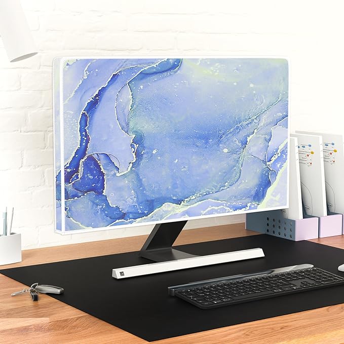 Baocicco Modern Violet Marble Waterproof TV Cover Anti-Static Dustproof Protective Cover for LCD/LED/HD 65 Inch Decorative Monitor Accessories Covers for Television LED LCD OLED TVs Screen