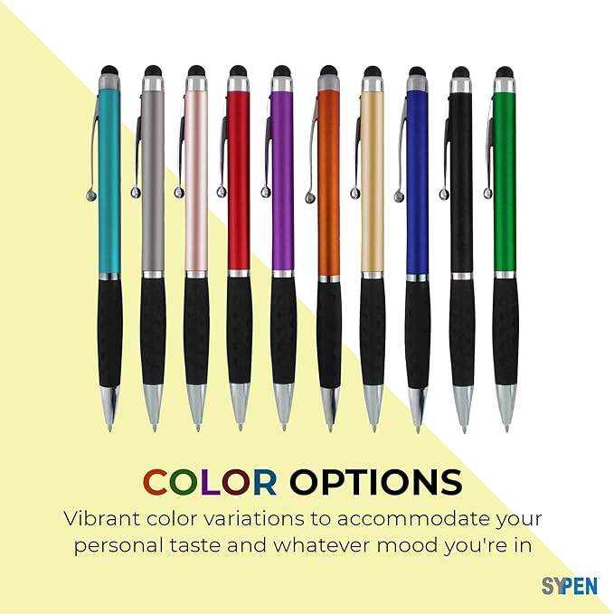 SyPen Personalized Stylus Pens With your Custom Logo or Text -600 Pack Bulk-for Businesses, Parties, and Events, 2 in 1 Ballpoint Pen & Stylus for Touchscreen Devices, Green Barrel, Black Ink