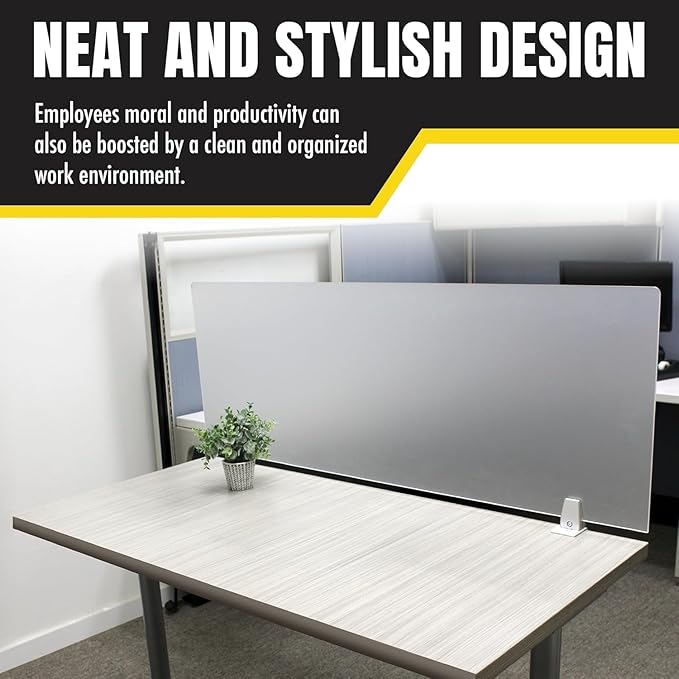 OBEX Frosted Acrylic Desk Mounted Privacy Panel, 18" x 48", Frosted