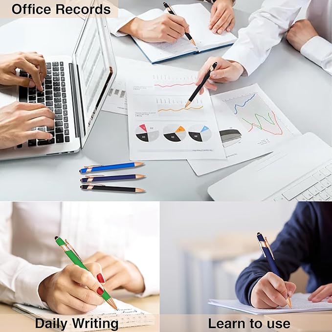 10pcs Inspirational Pens Set Stylus Pens Design Black Ink Smooth Writing Pens No Smudge Office Essentials Inspirational Quotes Engraving Pen for Employee Benefits and Team Rewards Motivational Gifts