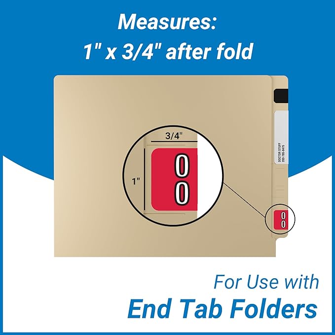 Doctor Stuff - File Folder Labels, Terminal Digit Filing, Consecutive Double Digit Numbers 50-59, Barkley FDDBM Match - BXDM Series Chart Stickers, Blue, 1" x 1-1/2", 500/Roll