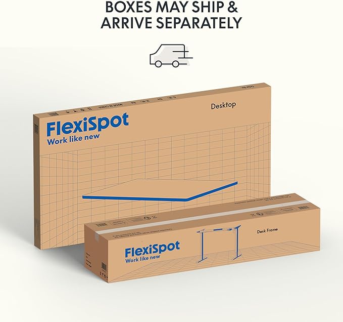 FLEXISPOT EN1 One-Piece Standing Desk with 1-Inch Thick Seamless Desktop, 48"x24" Electric Height Adjustable Desk for Home Office, Multi-Monitor Setups & Easy Assembly, Gray Wood