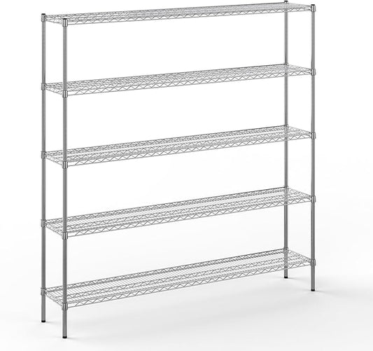 Regal Altair 14" Deep x 72" Wide x 74" Height Wire Shelving Kit | 5-Tier | NSF Commercial Storage Rack Unit