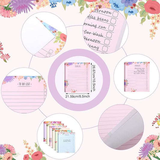300 Sheets to Do List Notepad Daily Checklist Sticky Notes Cute Undated Memo Pad Color Block to Do Note Pad Weekly Plan Agenda and Organizer Planners for College(Bloom Style,10.5 x 8.5 Inch)