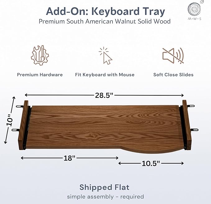 Standing Desk with Keyboard Tray – Walnut Solid Wood Desk, Natural Live Edge, Adjustable Height Dual Motor, Sit Stand for Home Office (White, W60 x D27)