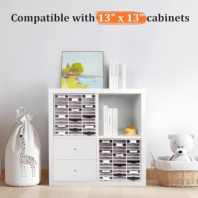 Krafetto 2 Pack 36 Grids Ink Pad Storage Rack, Wall-mountable Stamp Pad Organizer Holder Compatible with Standard Size Ink Pads（Grid Size 4.1" W × 3.9" D × 0.9" H）