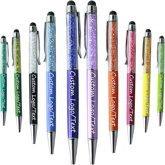 Yucold Customized Pens with Name/Logo - Touch Screen Stylus Ballpoint Pen, Perfect for Weddings, Business & Personalized Gifts (Multicolor,200)
