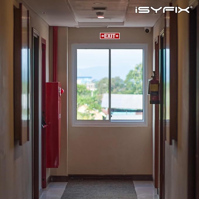 iSYFIX Exit Signs - 12 Pack 12x4 Inch Directional Right & Left Arrow Signs, 40 mil Polystyrene Plastic, UV Laminated, Scratch & Fade Resistant, Waterproof - Ideal for Office, Theater, School, Business