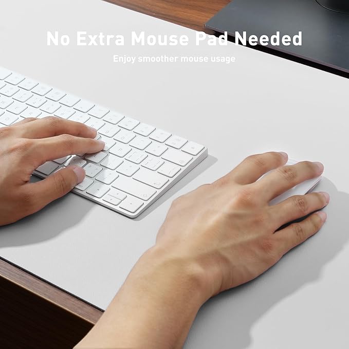 Aothia Large Faux Leather Desk Pad / Mouse Pad — White