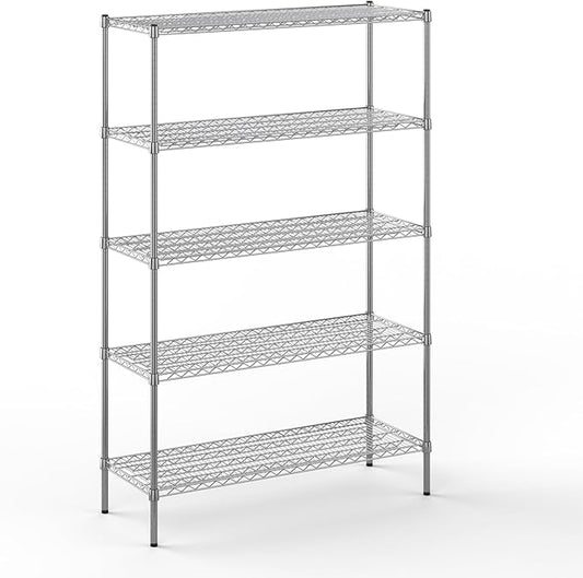 Regal Altair 18" Deep x 48" Wide x 74" Height Wire Shelving Kit | 5-Tier | NSF Commercial Storage Rack Unit