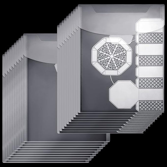 Marspark 21 Pieces Clear Stamp and Die Storage Bag Pockets Resealable Plastic Seal Storage Envelopes Case Dies Stamp Pocket for Christmas DIY Paper Card Craft(7 x 9.4 Inch)