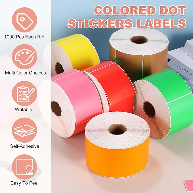 PATIKIL 1000Pcs Colored Coding Labels Stickers (Purple, 5x3Inch)