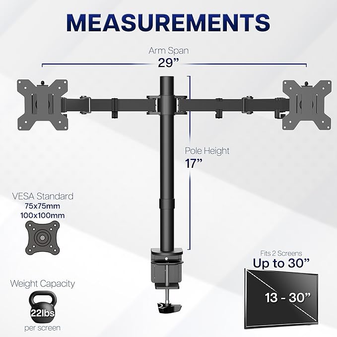 VIVO Dual Monitor Desk Mount (Black)