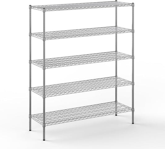 Regal Altair 18" Deep x 54" Wide x 64" Height Wire Shelving Kit | 5-Tier | NSF Commercial Storage Rack Unit