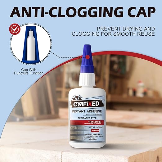 CYAFIXED Professional Grade Cyanoacrylate Super Glue, Super Thin Viscosity CA Glue for Woodworking, 2 oz. (56.8 Grams) - Instant Adhesive for Woodturning, Pen Turning, Finish & Hobby