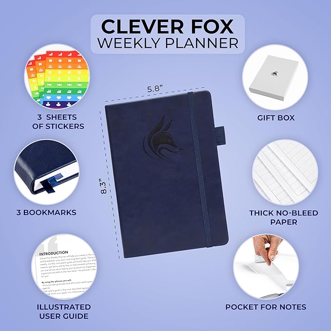 Clever Fox Planner (Dark Blue, A5)