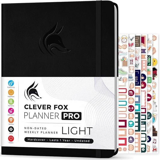 Clever Fox Planner PRO Light (Black, 8.5x11)