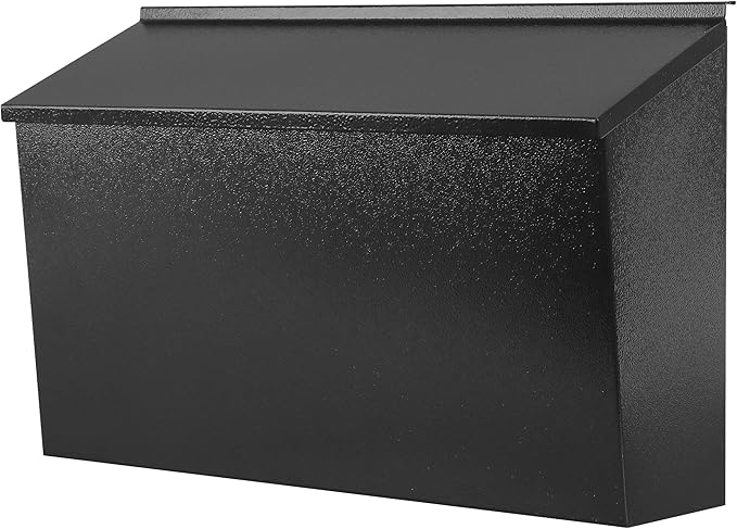 KYODOLED Locking Wall Mount Mailboxes for Outside, Large Capacity Mail Box for House with Key Lock, Security Drop Box, Metal Post Box for Home, Office Decorative,15.7 * 9.9 * 4.9in