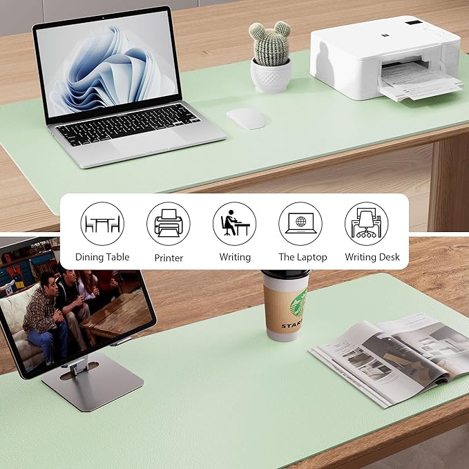Aothia Large PU Leather Desk Pad — 23.6" × 13.7" Mouse & Writing Mat