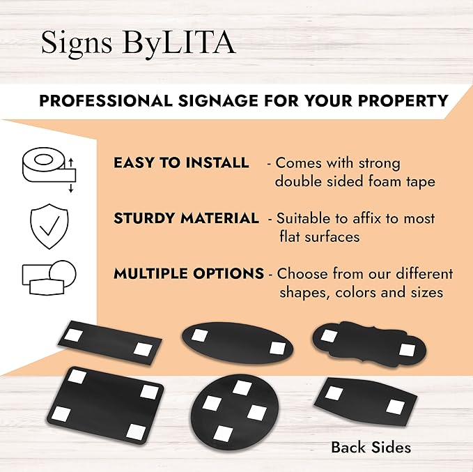 Signs ByLITA Standard Office Sign - Professional Business Signage - Easy to Install (Light Grey/Burgundy) - Medium 10 Pack