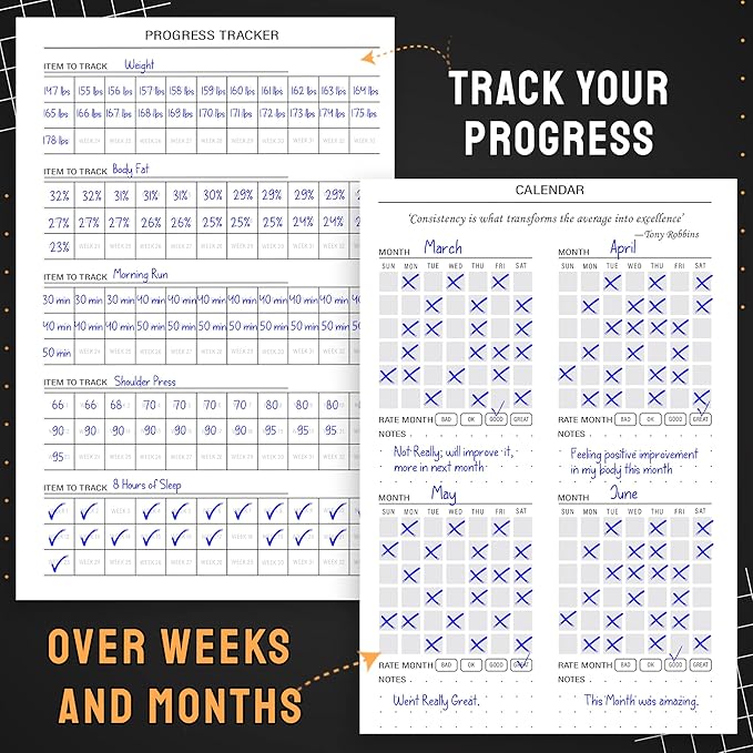 Nextnoid Hardcover Fitness Journal Workout Planner for Men & Women - A5 Sturdy Workout Log Book to Track Gym & Home Workouts - Green