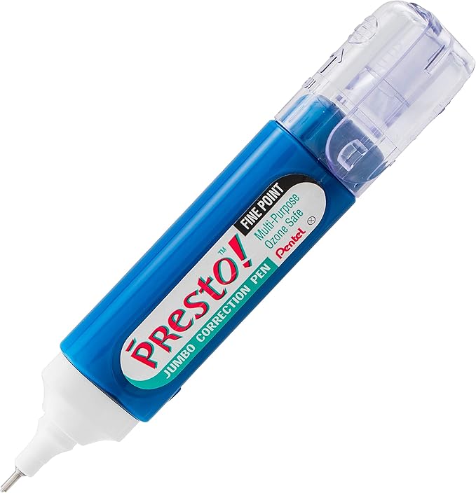 Pentel Presto Jumbo Correction Pen — Fine Point, Metal Tip, 2-Pack