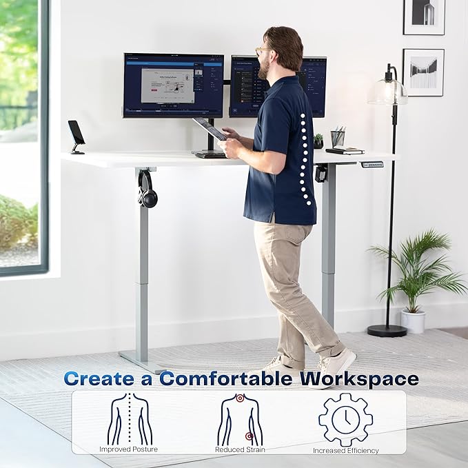 VIVO Electric 71 x 36 in Standing Desk (White, 71x36in)