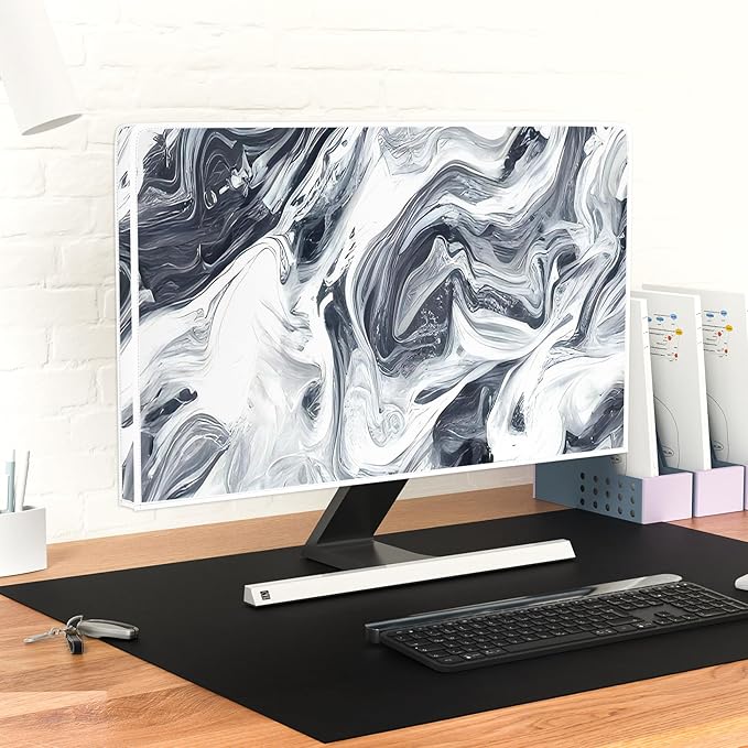 Baocicco Abstract Gray Marble Waterproof 70 Inch Television Cover Anti-Static Dustproof Protective Television Covers for TV Screen Abstract Modern TV Dust Cover for Home LED LCD OLED TVs