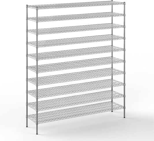 Regal Altair 18" Deep x 72" Wide x 86" Height Wire Shelving Kit | 10-Tier | NSF Commercial Storage Rack Unit