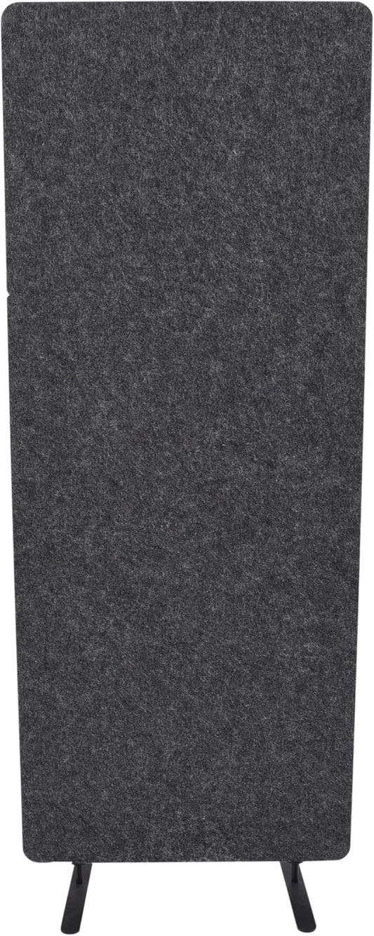 Stand Up Desk Store ReFocus Raw Freestanding Acoustic Desk Divider Privacy Panel to Reduce Noise and Visual Distractions (Anthracite Gray, 23.6" x 62")