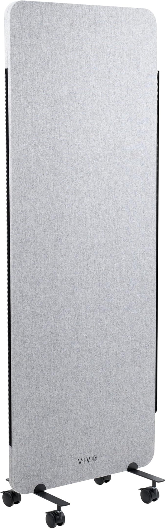 VIVO Freestanding 24 x 66 inch Privacy Panel, Mobile Cubicle Divider, Single 24 inch Wall Partition with 2-Sided Zipper Attachment System, Gray, PP-1-T024G-M