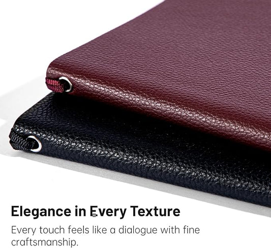CAGIE Lined Journal Notebook for Men & Women,176 Pages A5 Medium Size Softcover Leather Journals for Writing,Travel,Business,Work & School, 100 GSM Thick Paper (5.7'' x 8.3'') (Burgundy)