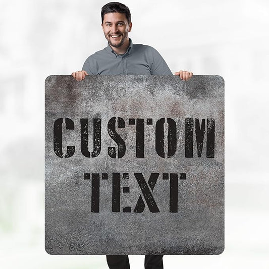 Custom Sign, Custom Street Sign, 11 Font Colors, 13 Font Styles, 4 Hole Options, 22 Sizes, 36x36 Inches, Rust Free DiBound, Fade Resistant, Made in USA by My Sign Center (Grunge Metal)