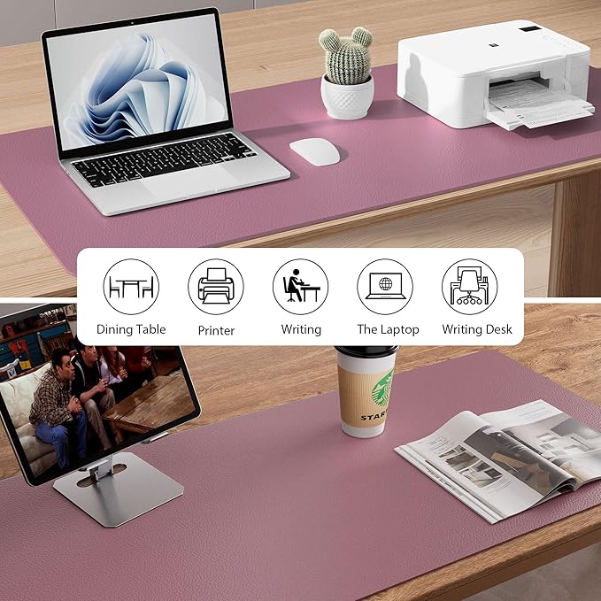 Aothia PU Leather Desk Pad Protector — 23.6" × 13.7", Office Size