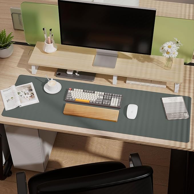 Aothia Leather Desk Pad Protector — Green (Large)