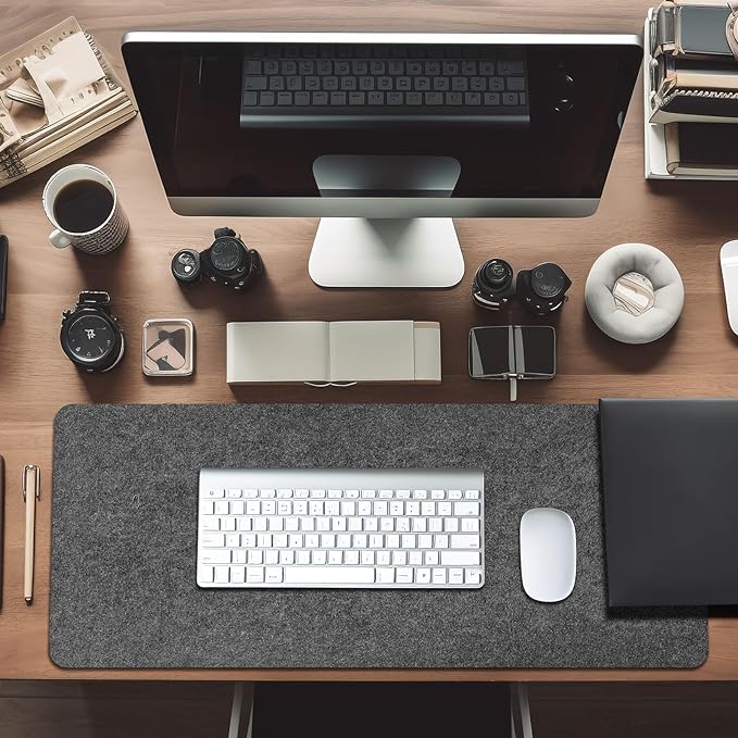Large Felt Desk mat, 40''x16'' with Non-Slip Full Desk Mouse Pad,Office Computer Desk for Keyboard Mat,Felt Desk Mat for Desk Pad Protector（100x40cm）