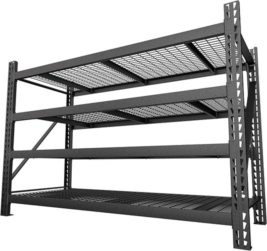 Yardenaler 8000LBS 78 "W x 24 "D x 72 "H Garage Shelving, 4-Tier Industrial Iron Shelving Unit Garage Storage Rack for Basement Warehouse, Black