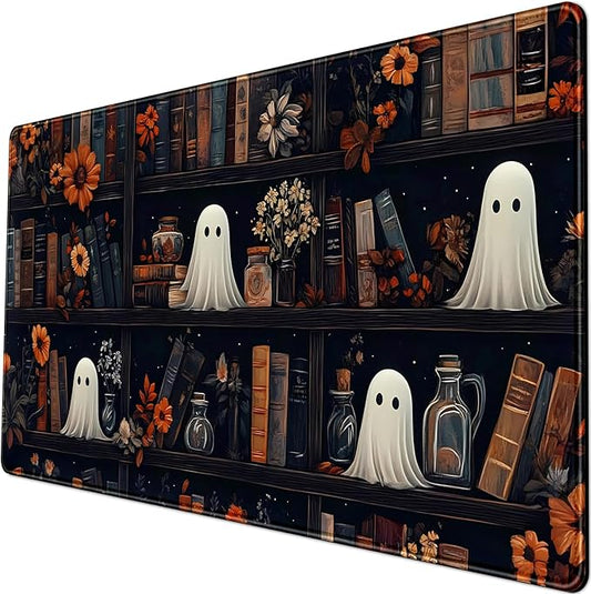 LuckyCow Cute Vintage Gothic Desk Mat Kawaii Dark Academia Desk Pad Medieval Large Flower XXL Mousepad Extended Laptop Computer Keyboard Mat with Stitched Edges Anti-Slip Funny Deskpad 31.5x15.8 in