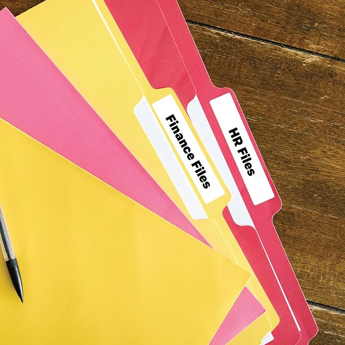 Premium Label Supply White File Folder Labels – 3.4375" x .667" – Laser/Inkjet Compatible – (30 per Sheet), 500 Sheets - 15,000 Total Adhesive Stickers