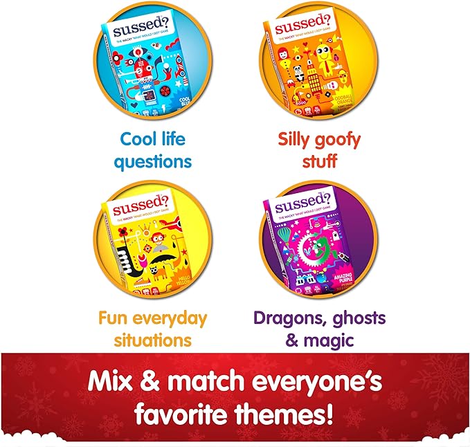 SUSSED The Wacky ‘What Would You Do?’ Social Card Game - Kids Stocking Stuffer, Gift & Family Travel Game for Boys, Girls, Teens - Fun & Easy to Play - Ages 7+ - Oddball Orange Deck
