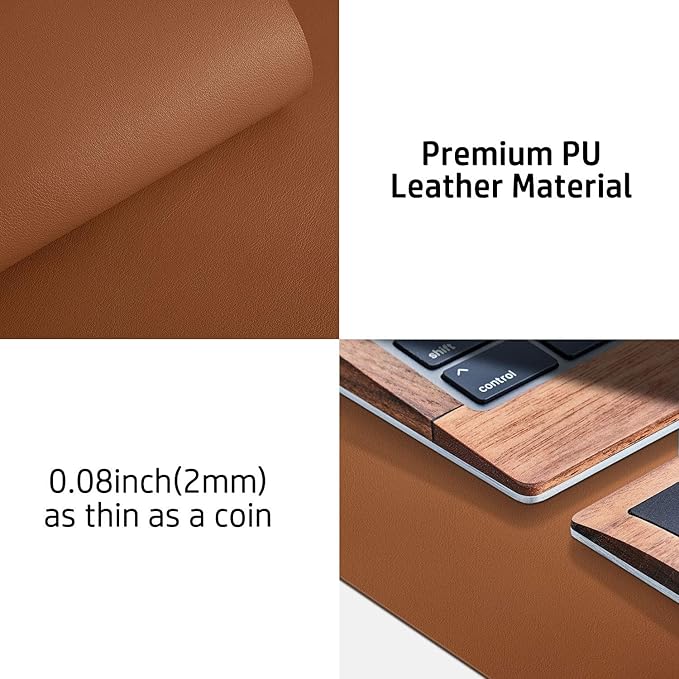 Aothia Leather Desk Pad Protector — Brown