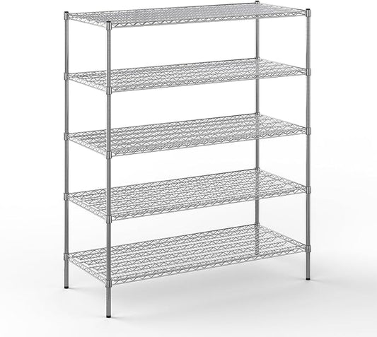 Regal Altair 21" Deep x 54" Wide x 64" Height Wire Shelving Kit | 5-Tier | NSF Commercial Storage Rack Unit